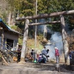 境内掃除と消防団名古屋送別会