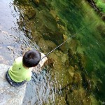 子どもたちとニジマス釣り