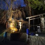 上黒川熊野神社ライトアップ準備2017