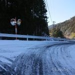 うっすら雪化粧の豊根村も場所によりけり